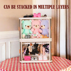 aimpiwt foldable doll wardrobe hooks included for accessories tidy storage