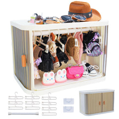 aimpiwt foldable doll wardrobe top display shelf keeps accessories visible