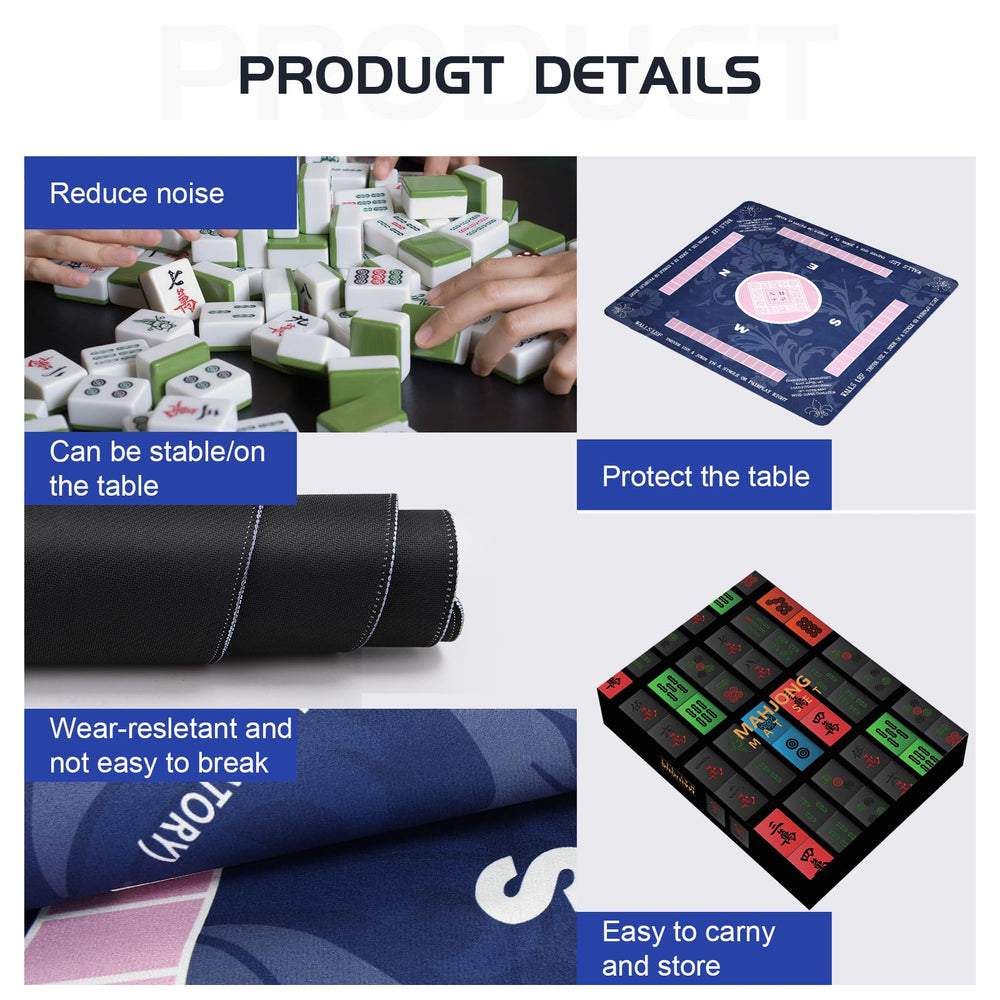 AIMUCT Mahjong Mat's noise-dampening surface minimizes clatter during play.