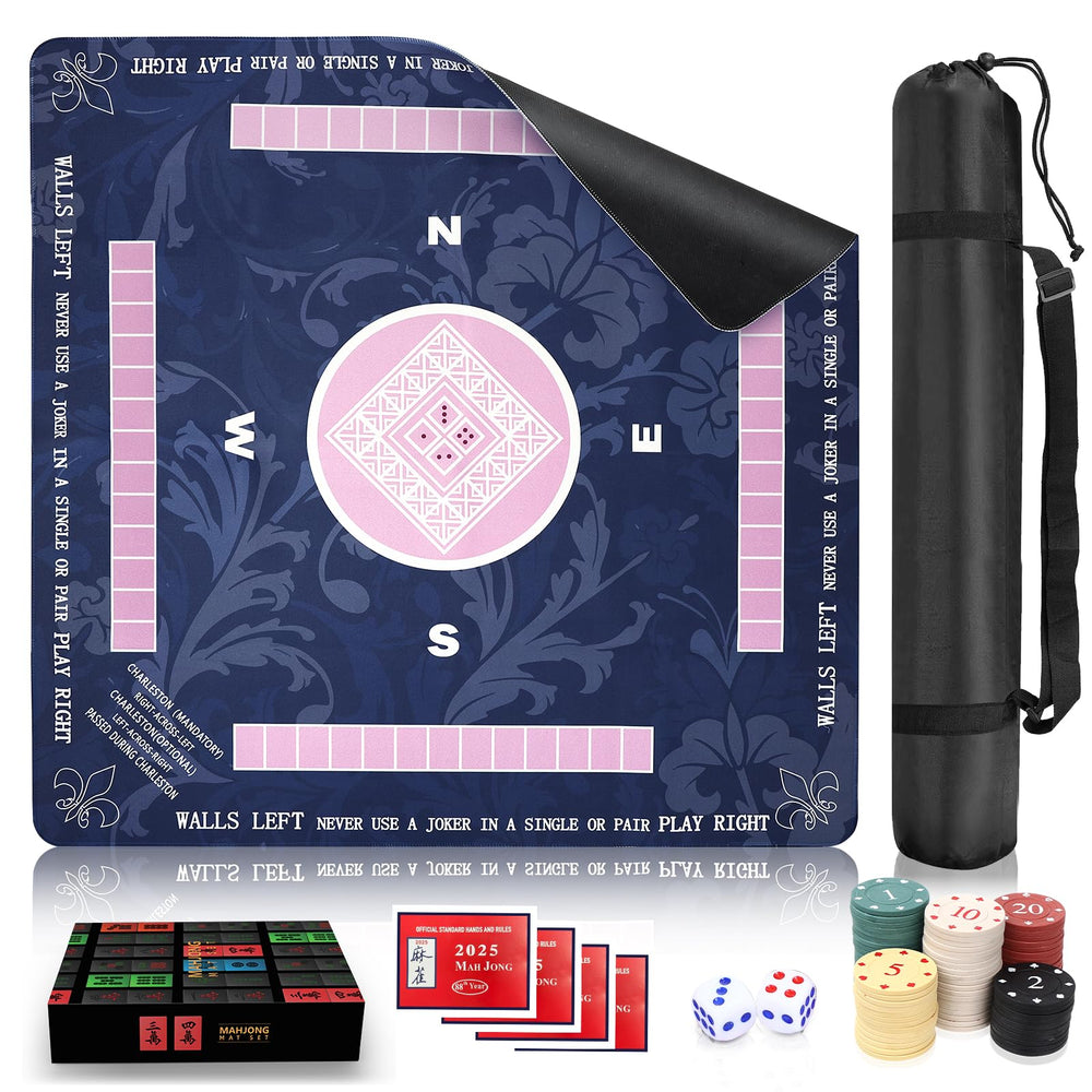 AIMUCT Mahjong Mat on a table protects surfaces during games.