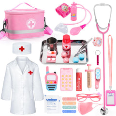 AINIOKA doctor kit coat and stethoscope for imaginative toddler play.