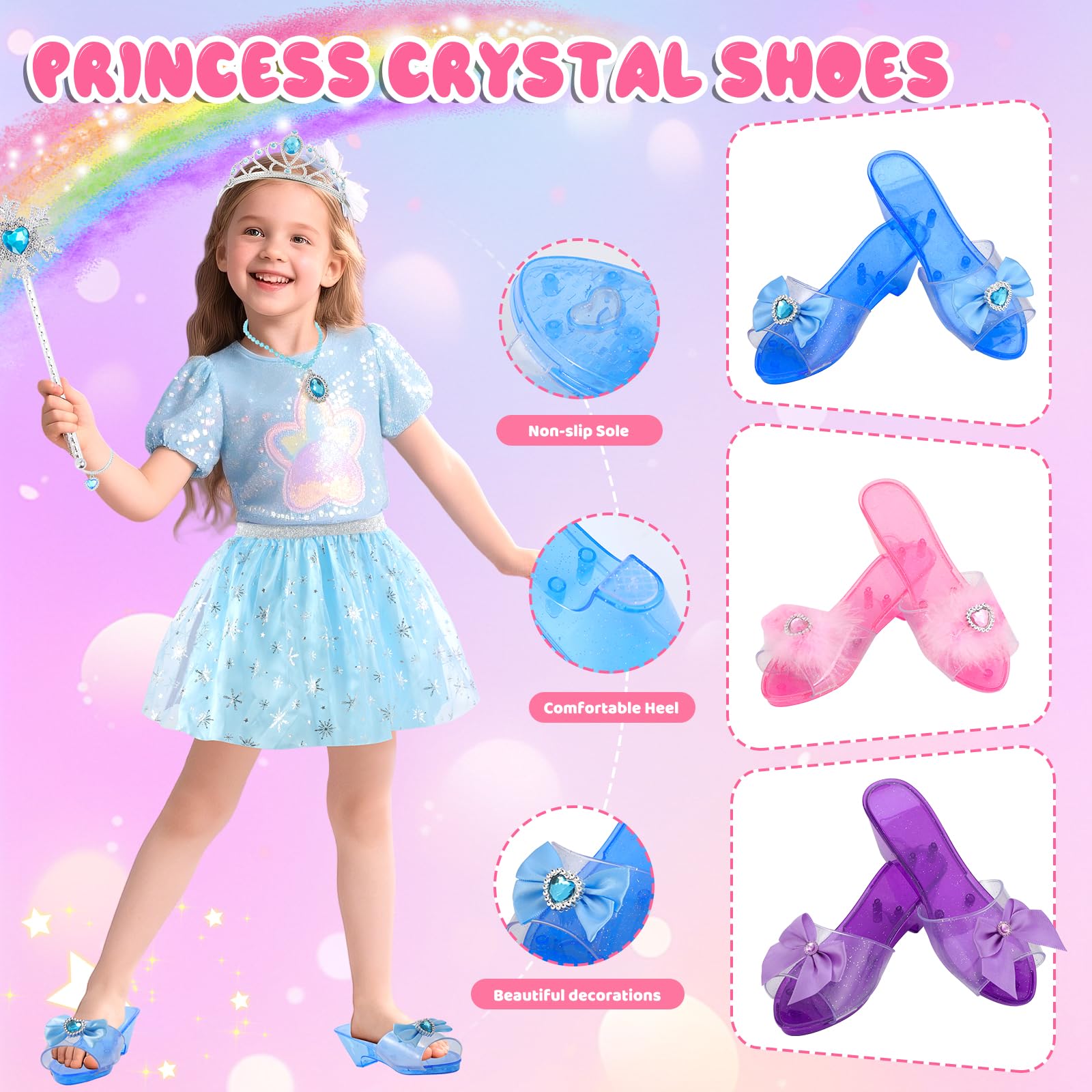 AINIOKA Princess dress set wands spark magical role play moments