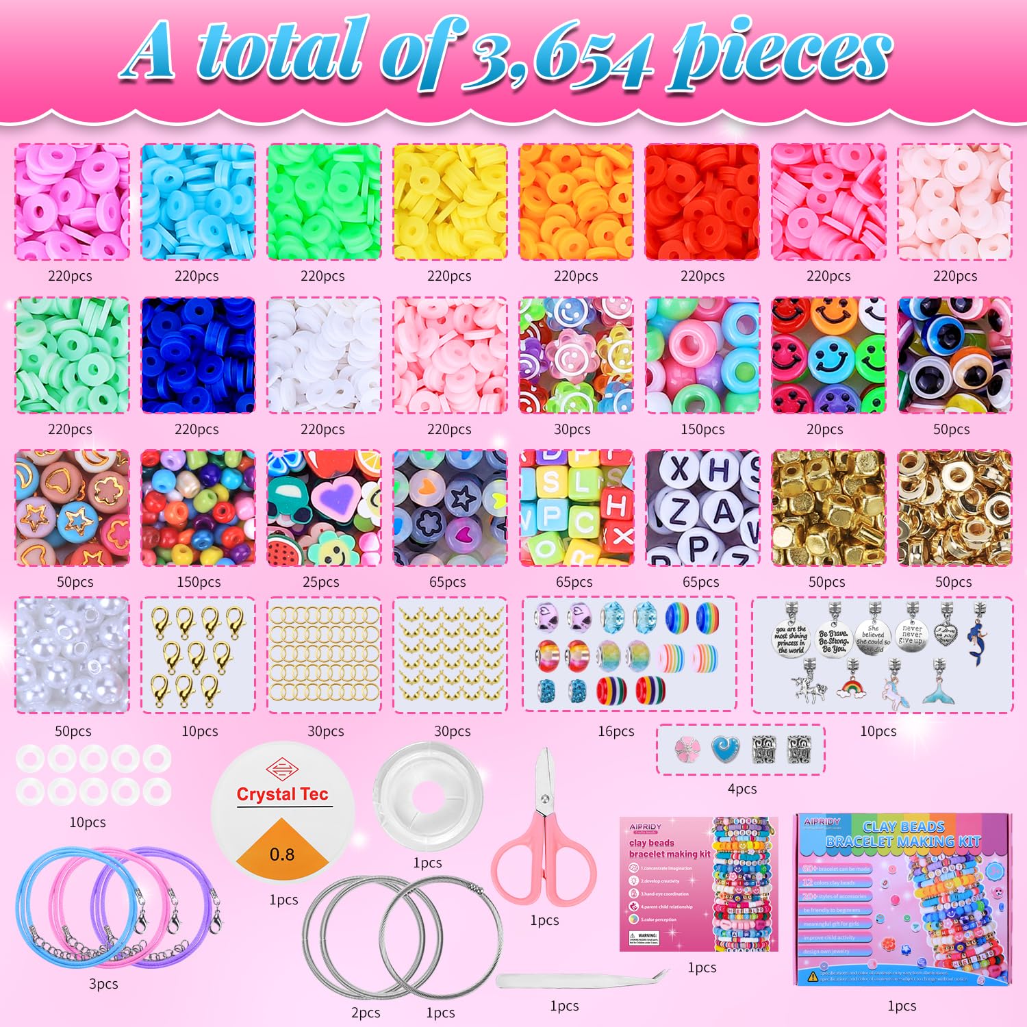 AIPRIDY beads and charms spread for vibrant personalized bracelets and necklaces