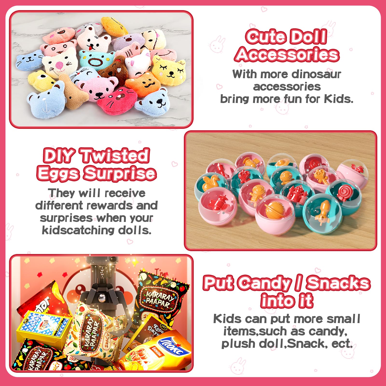 AIQI doll claw arcade demonstrates 360-degree rotation for versatile grabbing
