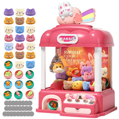 Aiqi claw machine with rabbit design and LED lights enhances party play.