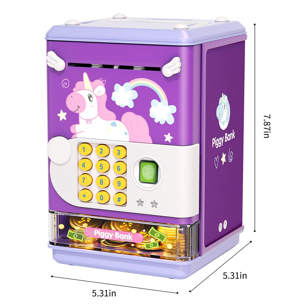 Aiqi piggy bank toy easy programming helps kids learn to operate the box.