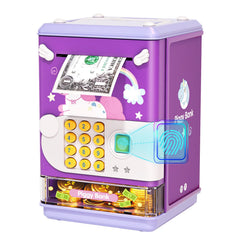 Aiqi piggy bank toy password panel shows kid-friendly security for savings.