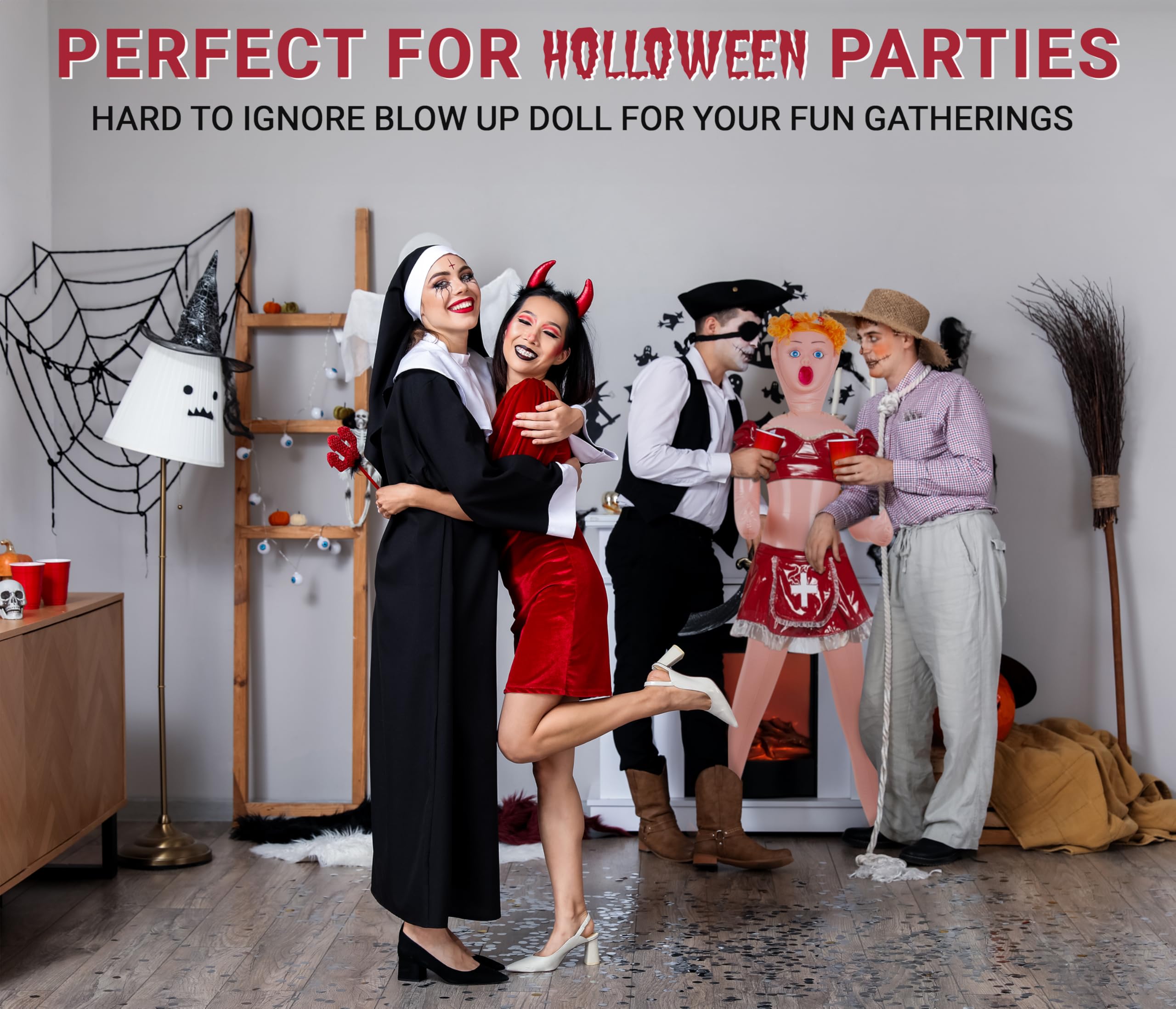 AIR GAG inflatable doll bachelor party centerpiece for playful pranks and photo-worthy moments