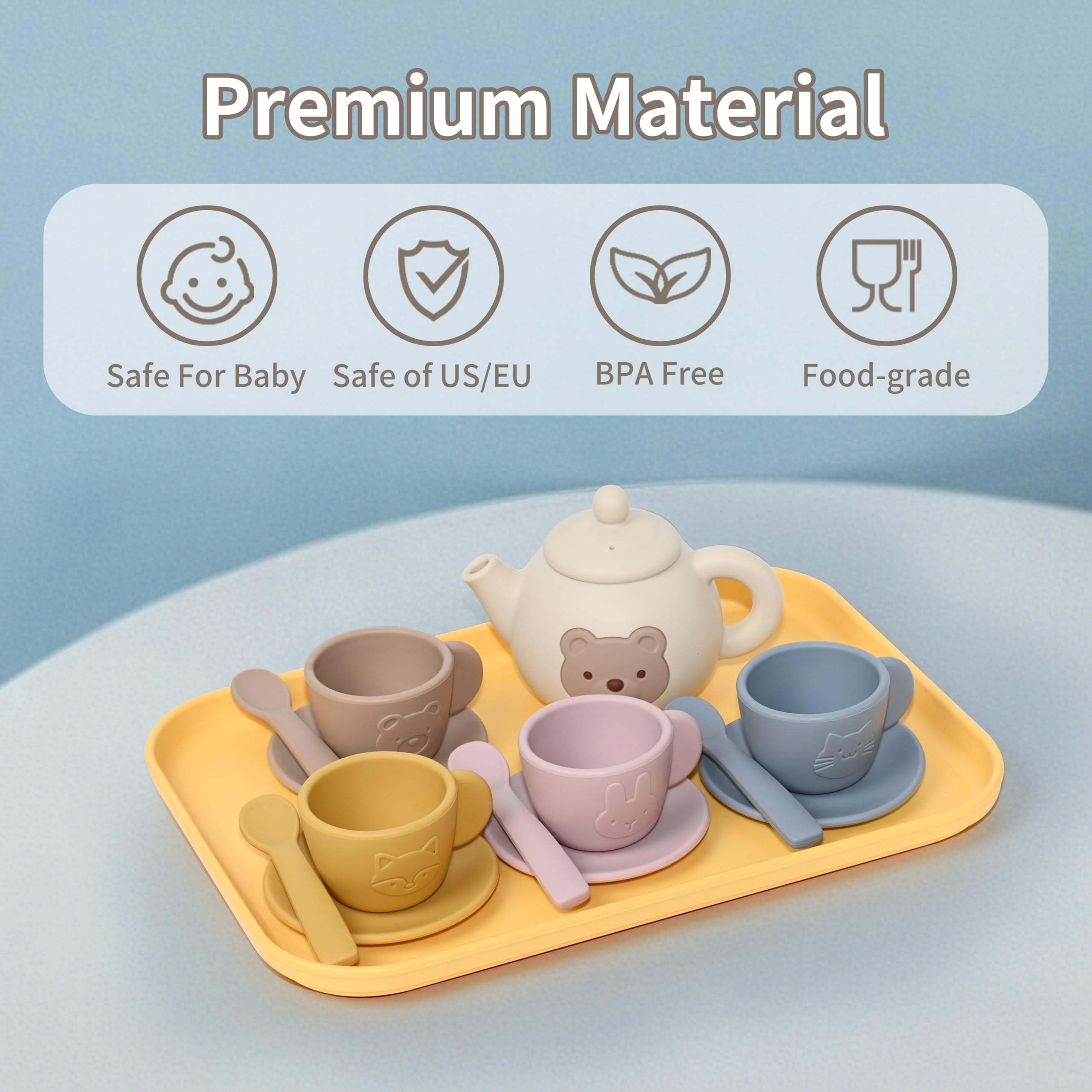 Air2yun silicone saucers for stable pretend tea service