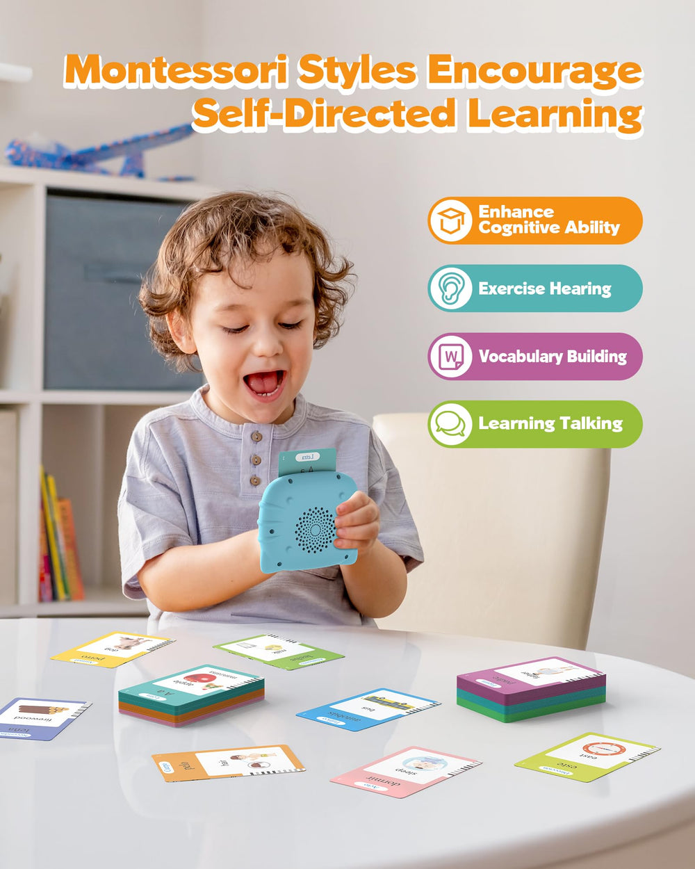 Airbition cards with numbers, shapes, and colors to boost early recognition.