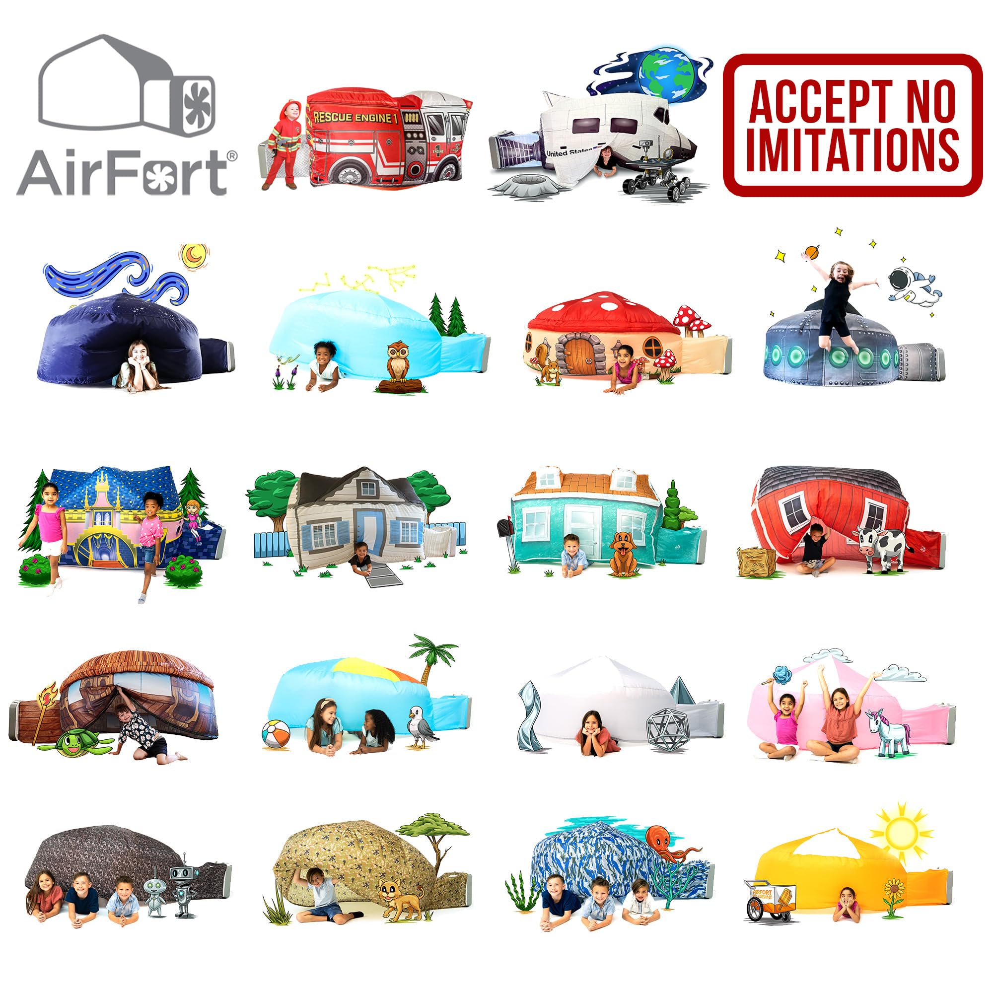 Air Fort works with a standard box fan (fan not included).