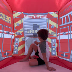 Air Fort Firetruck carrying bag keeps setup portable