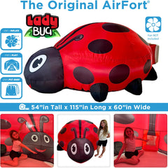 AirFort Ladybug kids inside with viewing window for supervision.