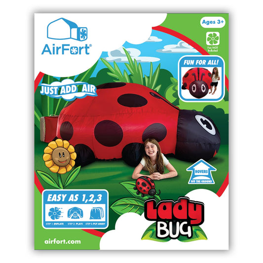 AirFort Ladybug play area with roomy 6.5 ft diameter for kids.