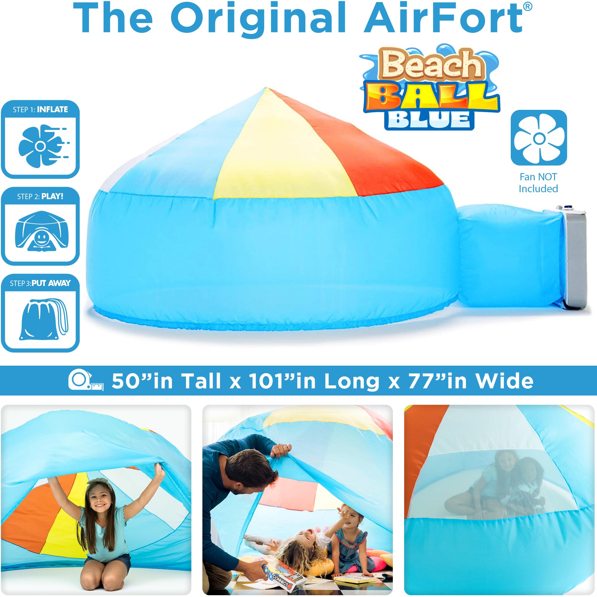 Carrying bag keeps the AIR FORT portable and ready to go.