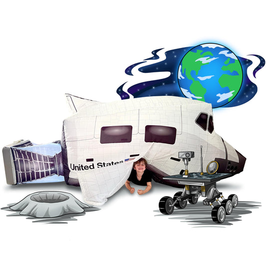Air Fort Space Shuttle setup in seconds for quick kids' playtime.