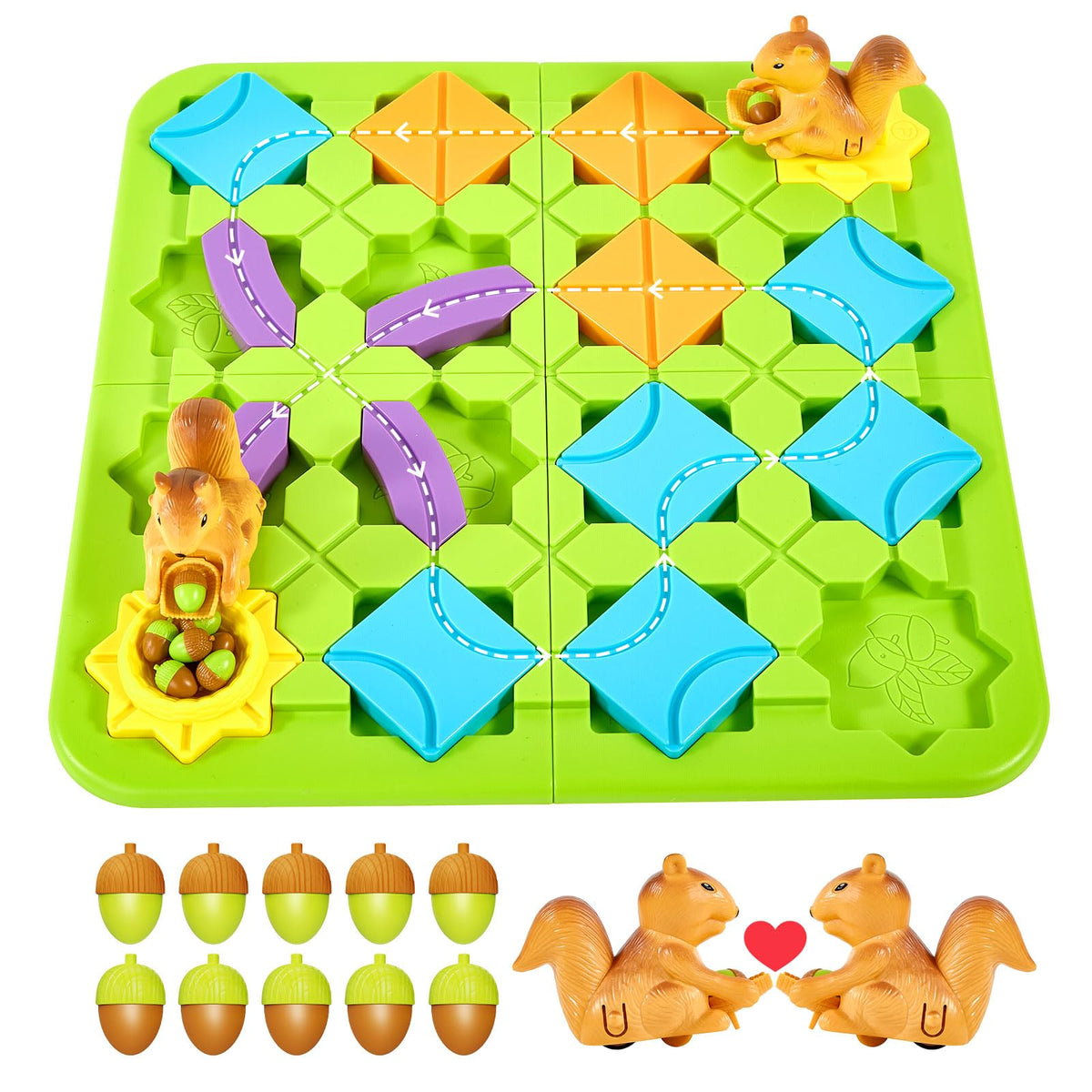 Airkid Squirrel theme characters and acorns guide a colorful path for problem-solving play