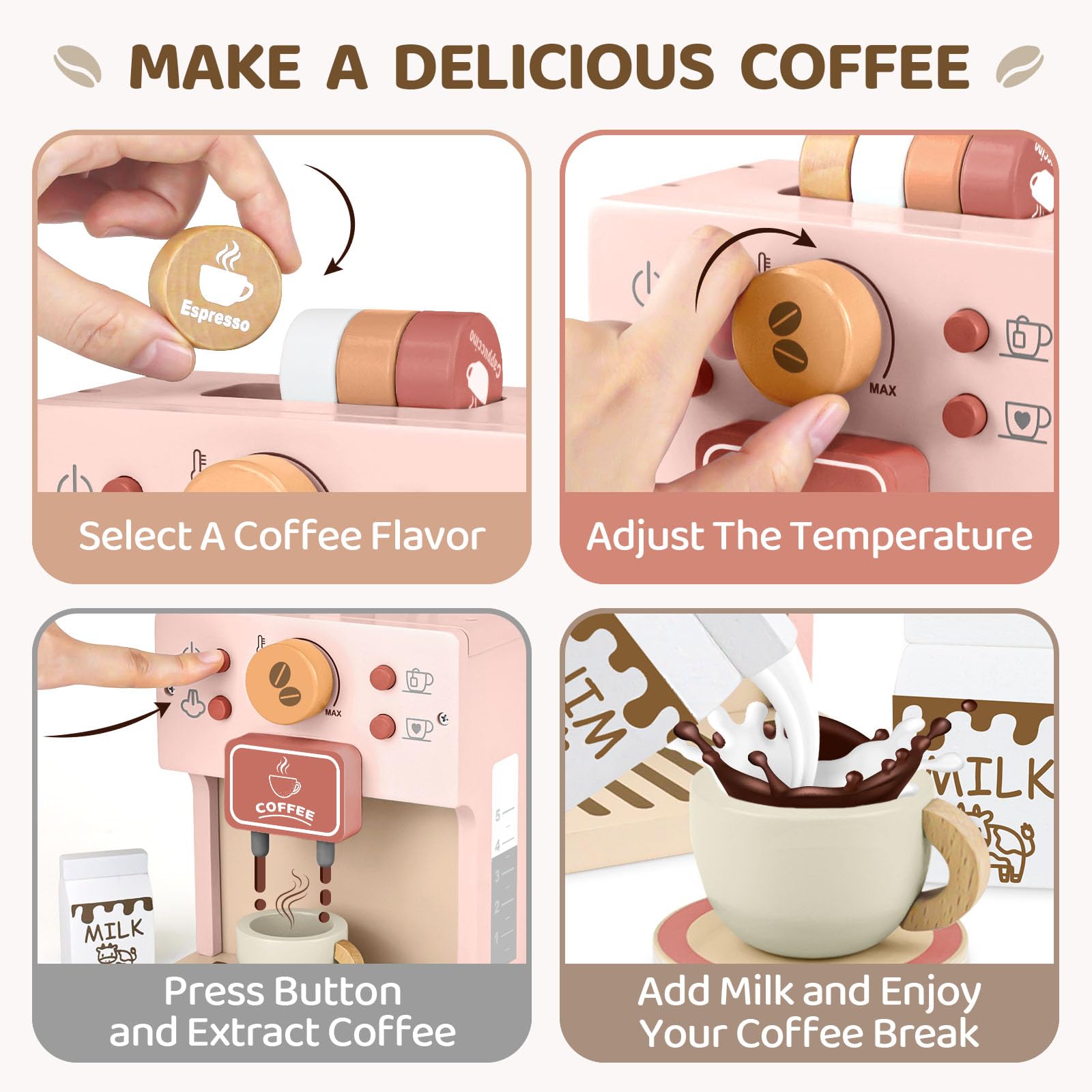 Airlab Kids saucers complete the mini coffee set for complete kitchen role-play.