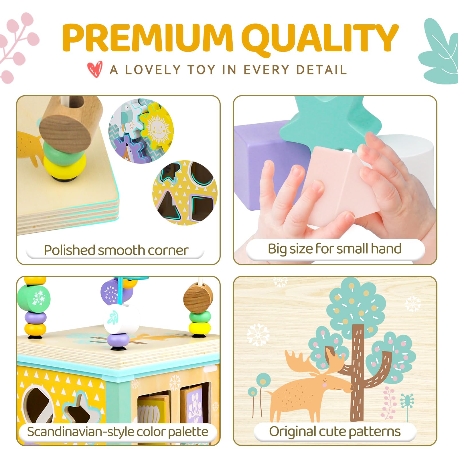 Airlab shape-sorter cube supports early cognitive skills with engaging sorting activities.