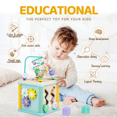 Airlab spinning-gears cube provides spinning motion that rewards curiosity and motor exploration.