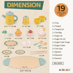 Airlab tea set sugar jar adds sweetness to pretend kitchen fun and sharing.