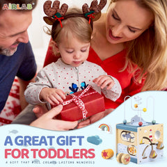 Airlab compact, travel-friendly activity cube for toddlers