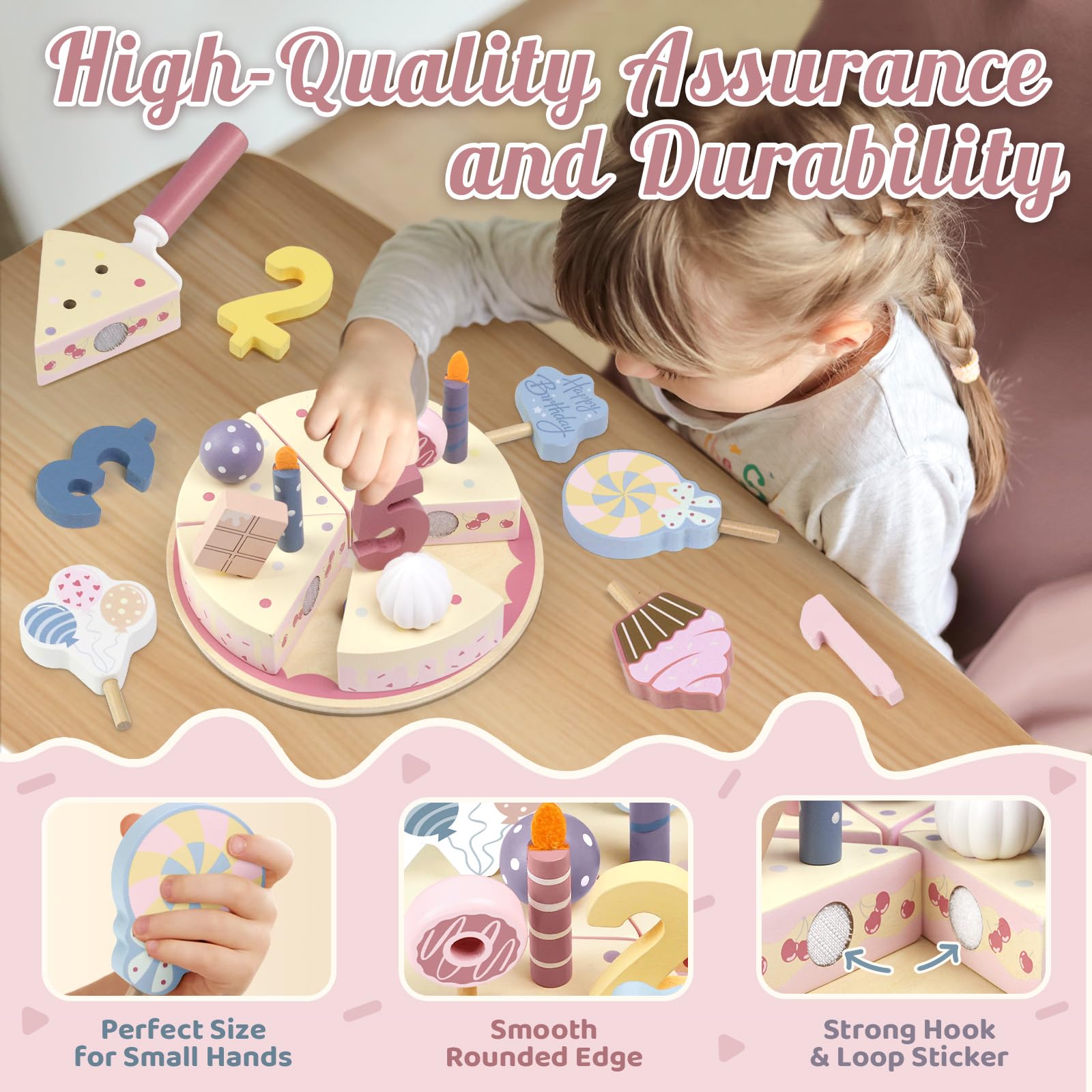 Airlab wooden candles for bright pretend birthday celebrations