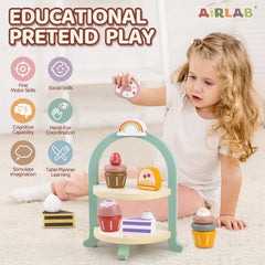 Airlab Sachertorte wooden dessert invites creative pretend baking and color-filled storytelling