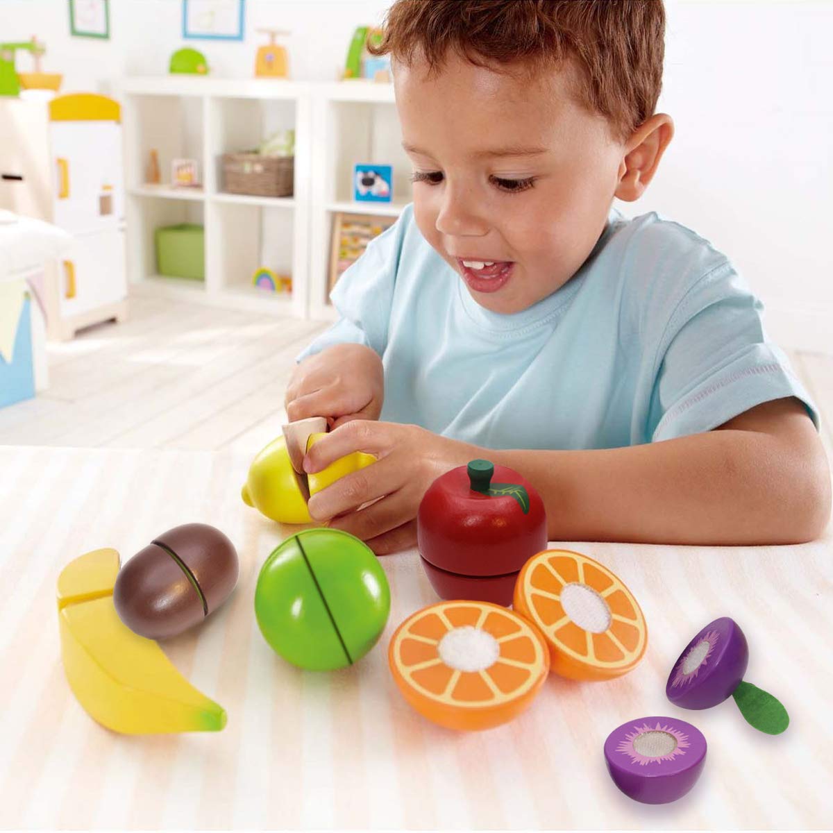 Airlab wooden kiwi fruit to spark creativity in playtime.