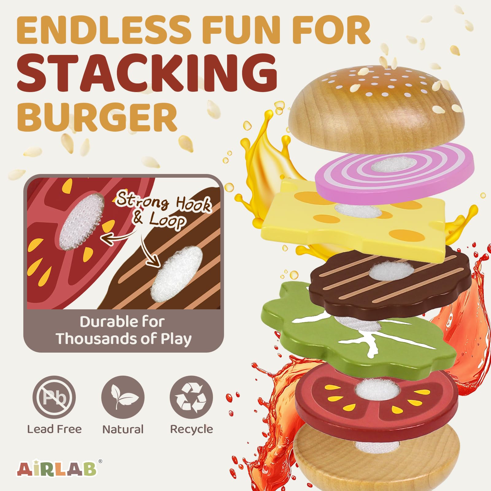 Airlab ice cream and dessert pieces encourage sweet pretend treats and sensory play