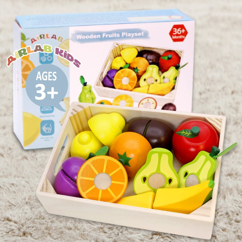 Airlab wooden knife for careful slicing in safe pretend play.