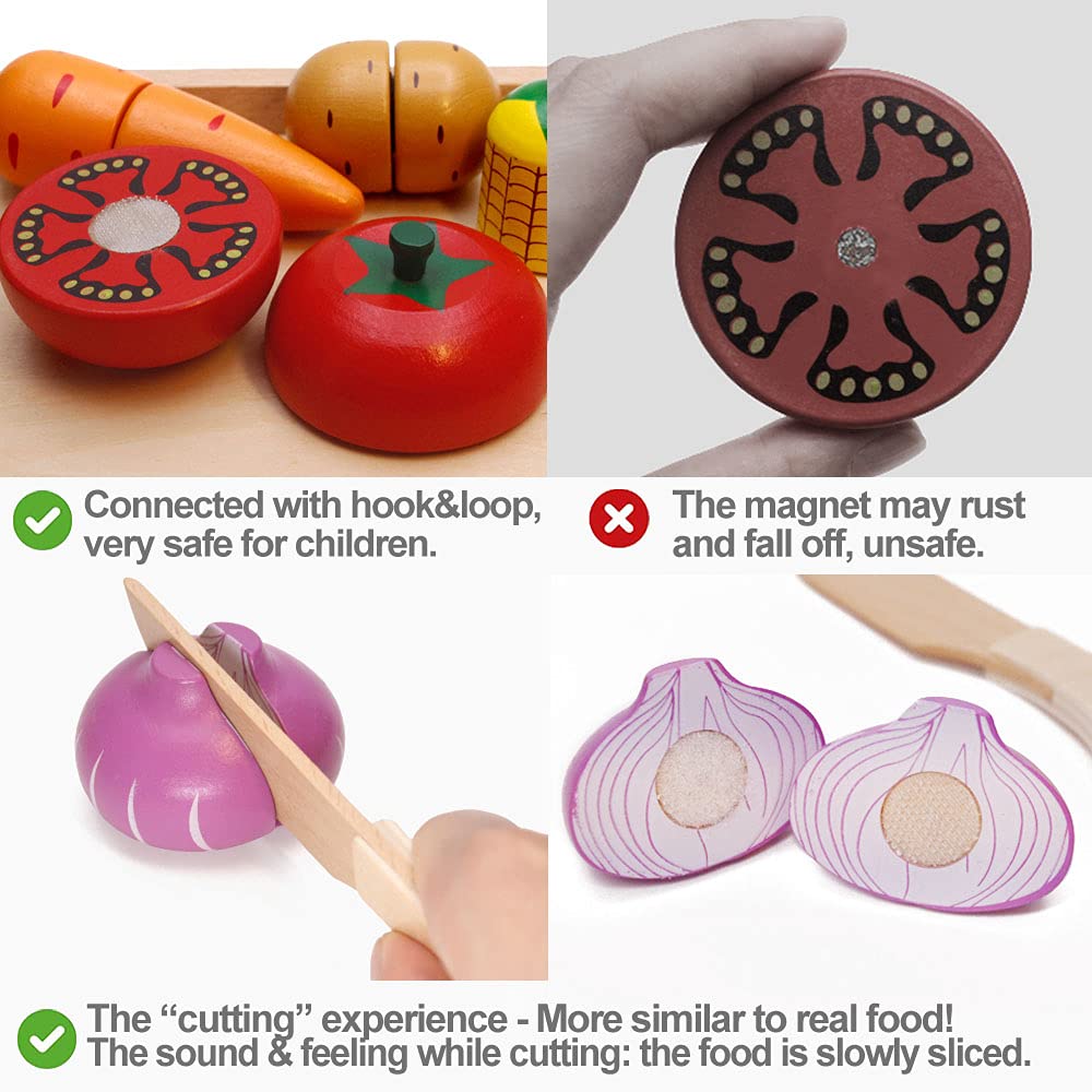 Airlab cucumber wooden pretend food ideal for slicing practice.