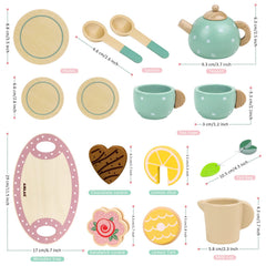 Airlab wooden tea set lemon tart for bright dessert play