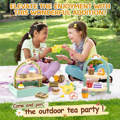 Airlab wooden tea set plates for mini meals and sharing.