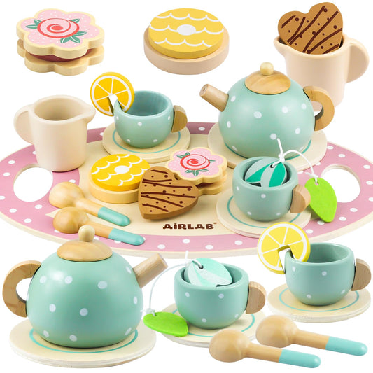Airlab wooden tea set teapot for imaginative play sessions