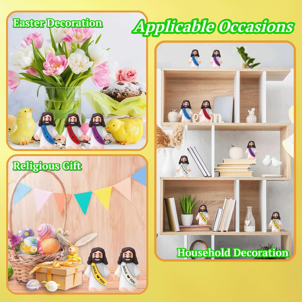 Airney tabletop display Jesus figurines for desk decor and inspiration.