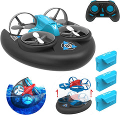AIROKA 3in1 sea-land-air drone enables versatile aerial and water play.