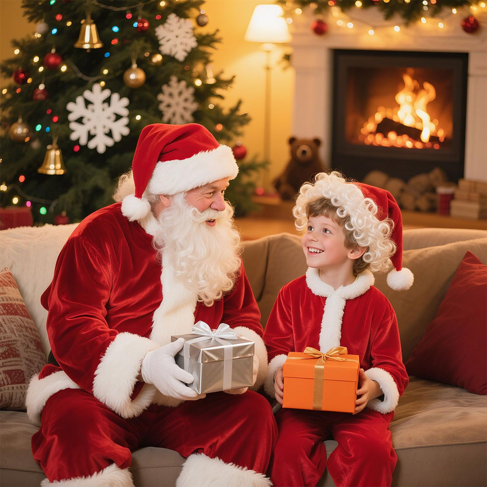 aisacsop Beard delivers classic Santa silhouette for photo moments.