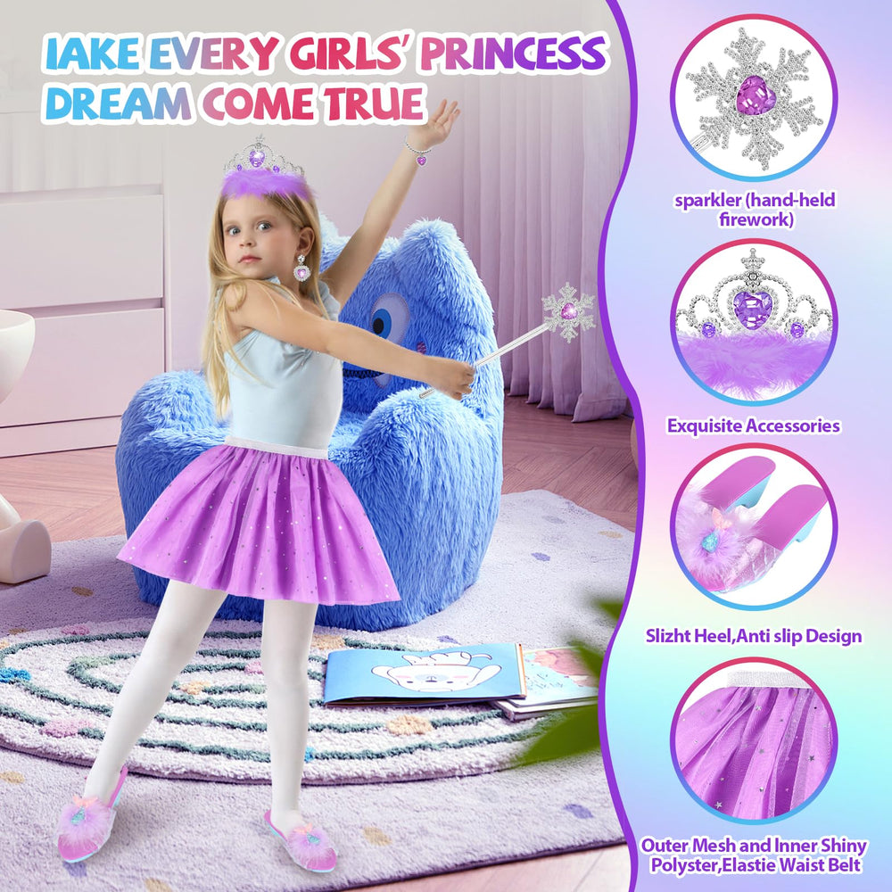 AISAMLIN glittery princess dress with stretchy waist for comfortable wear
