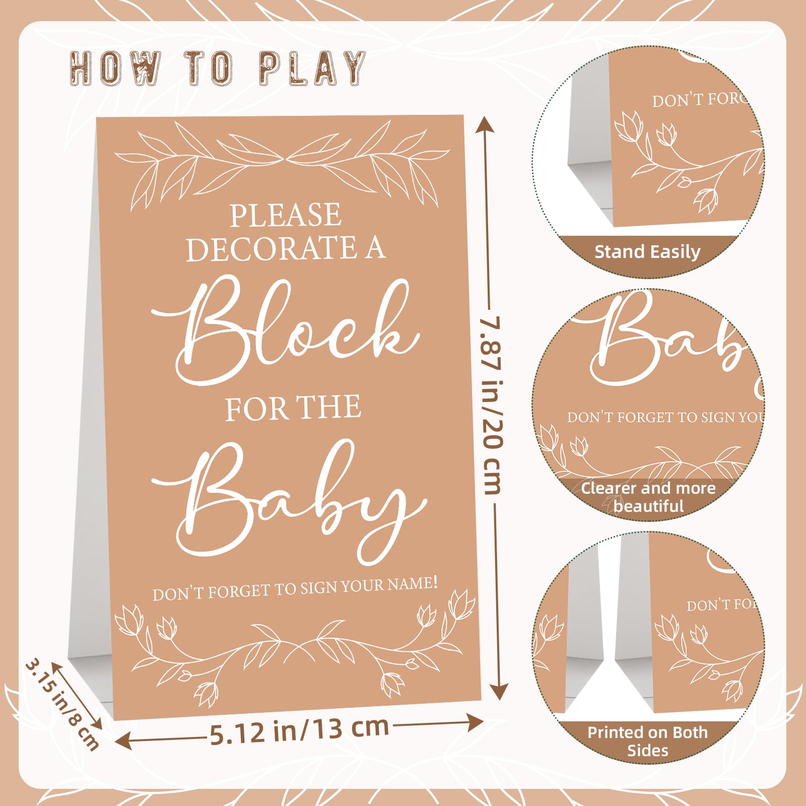 Aisharery baby shower game sign guides group activities and photo moments.