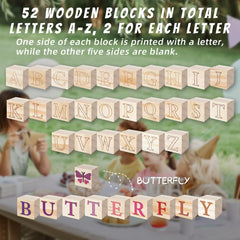 Aisharery wooden blocks alphabet-engraved for colorful letter designs and learning play.