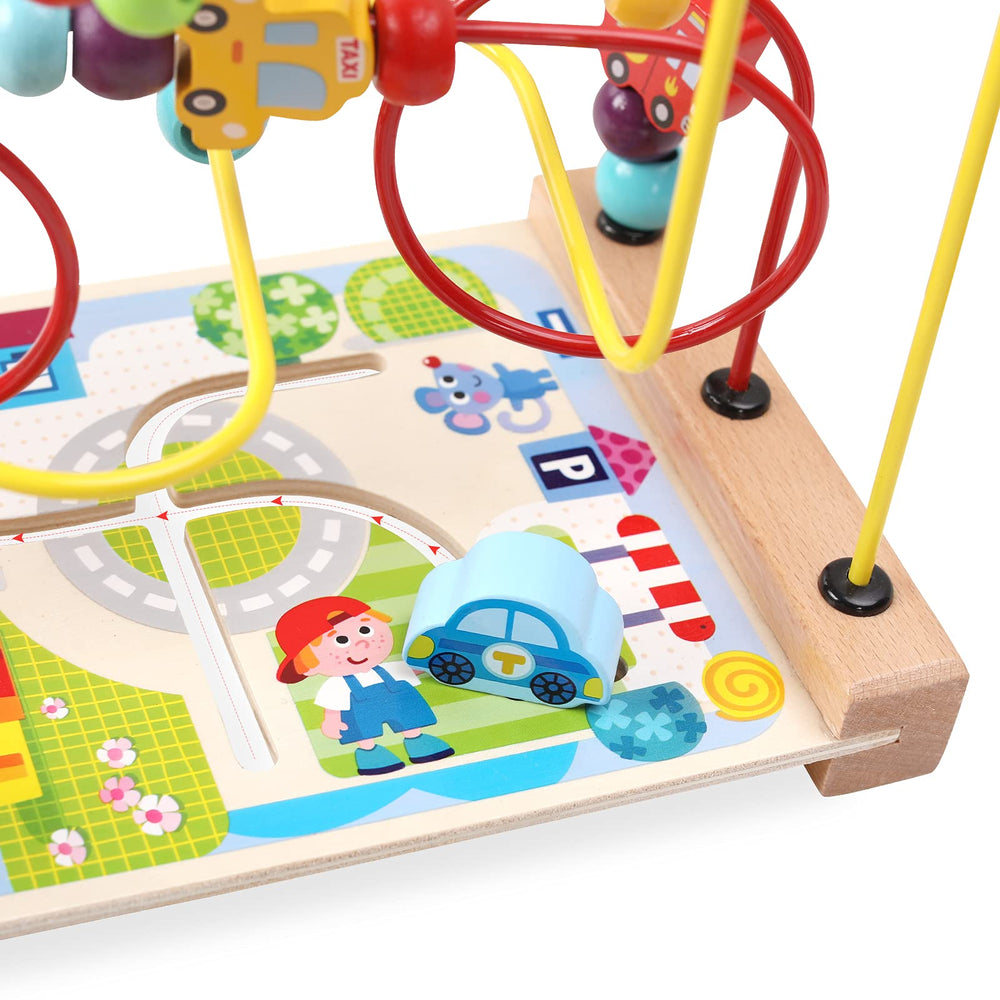 AISHUN compact wooden bead maze fits small spaces for travel.