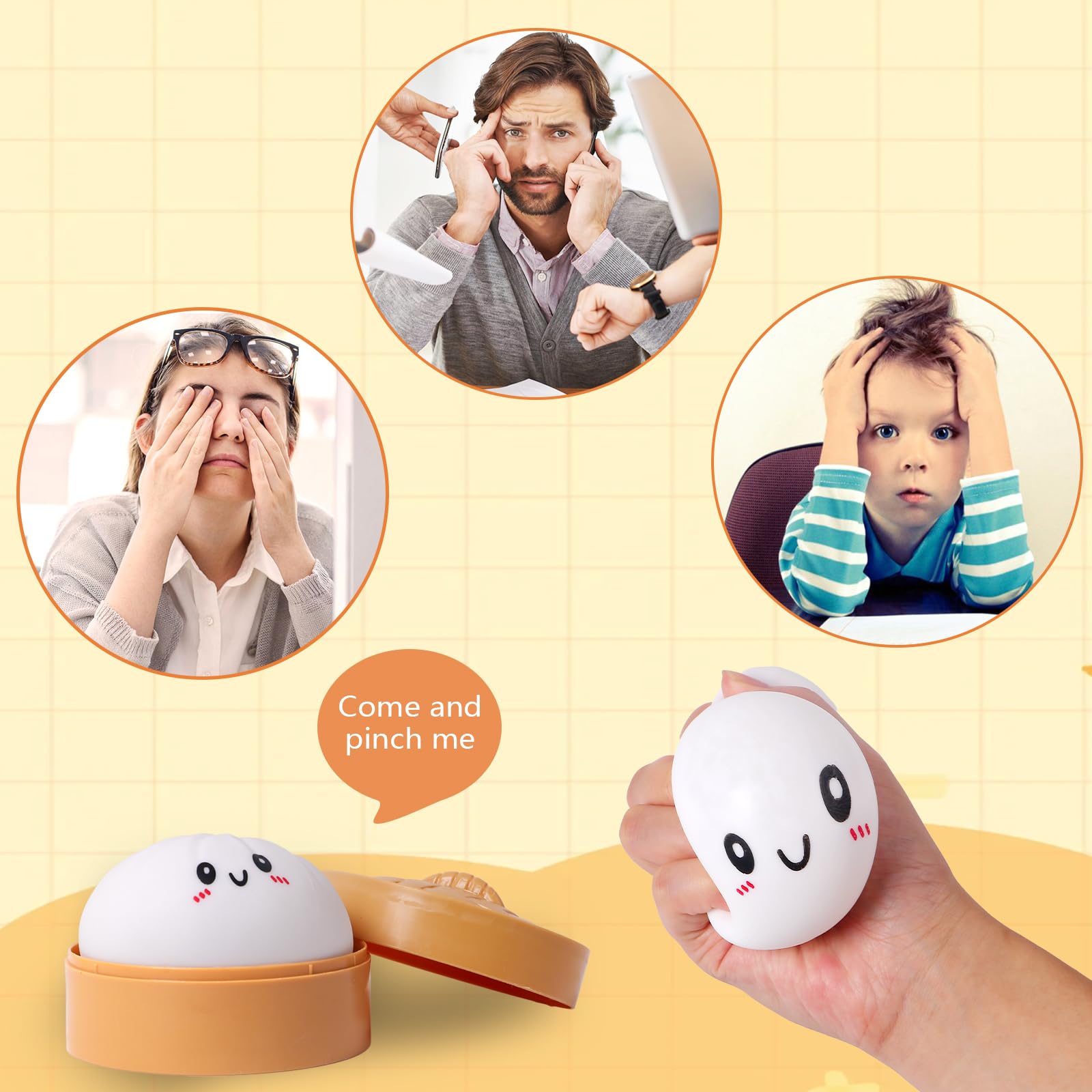 AiSiXin Dumpling stress relief toy in active squeeze pose for focus