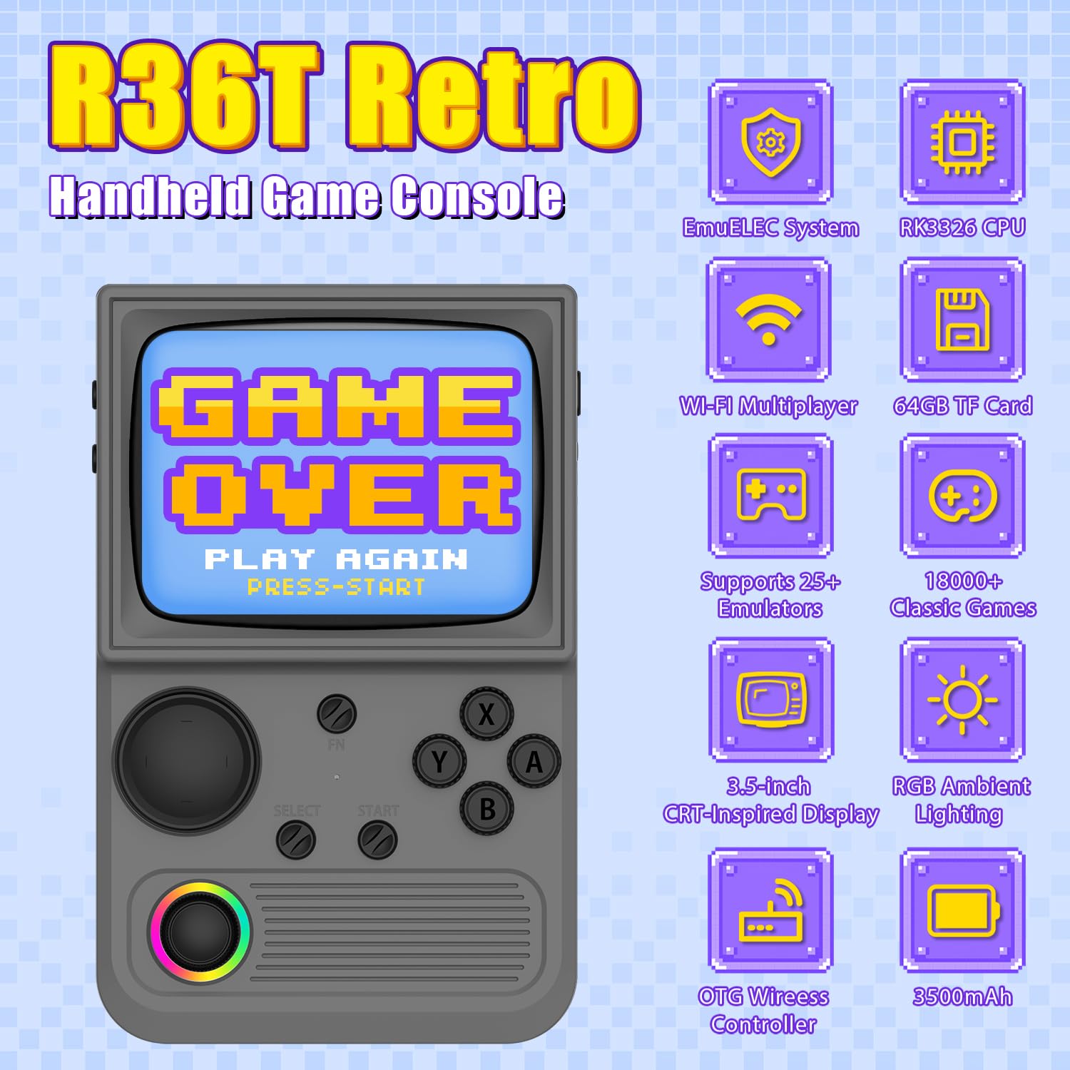 AISLPC R36T CRT-inspired bezel highlighting retro vibe while you play classics.