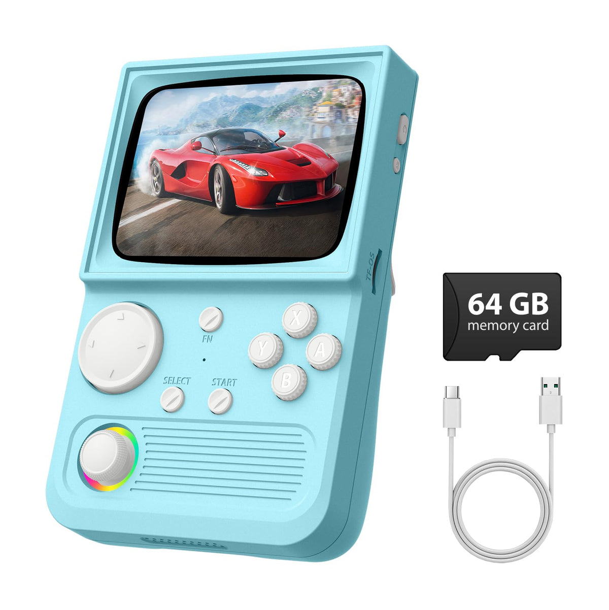 AISLPC R36T handheld console front view for portable retro gaming