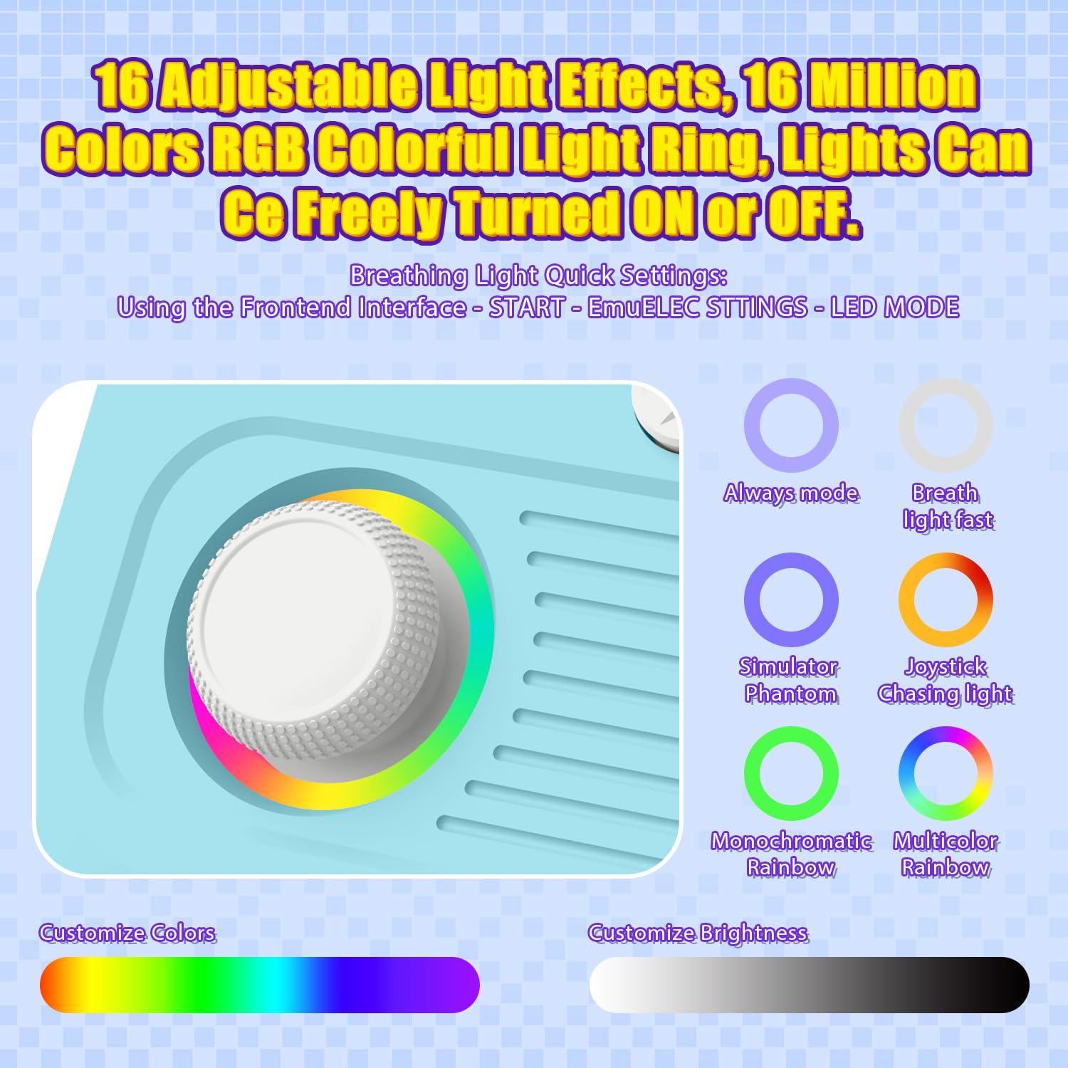 AISLPC R36T RGB joystick lighting with 16 million colors