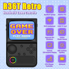 AISLPC R36T screen closeup emphasizes vivid IPS display for crisp retro visuals.