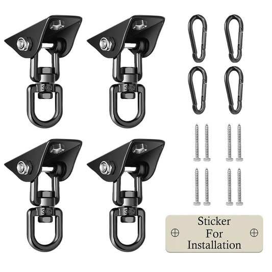 Aisto heavy-duty swing hanger with 360° swivel for smooth outdoor setups.