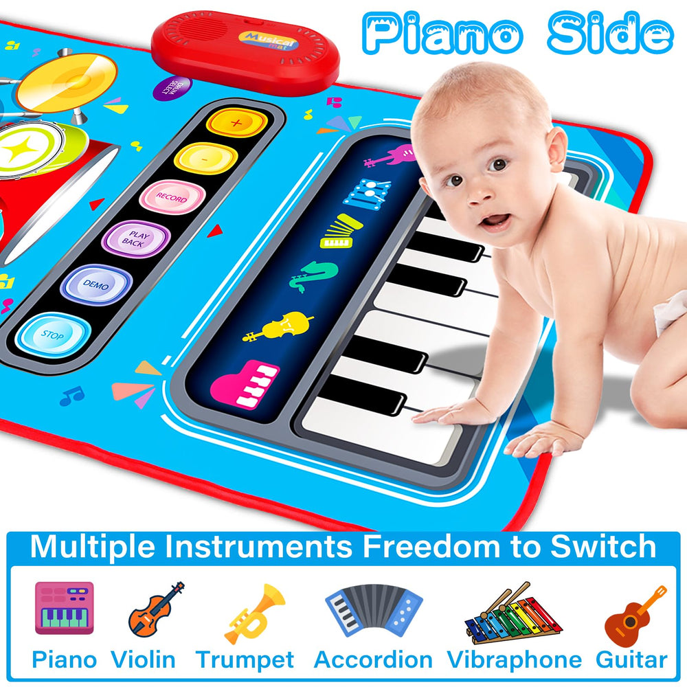 Aitbay Baby Music Mat drum side with sticks for playful beatmaking