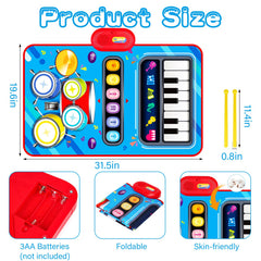 Aitbay Baby Music Mat includes two drumsticks for drum play